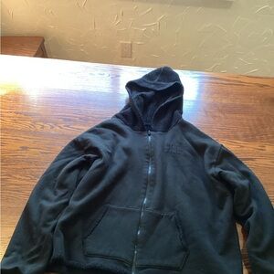 Victorias Secret Pink Black Hooded Zip Up Jacket